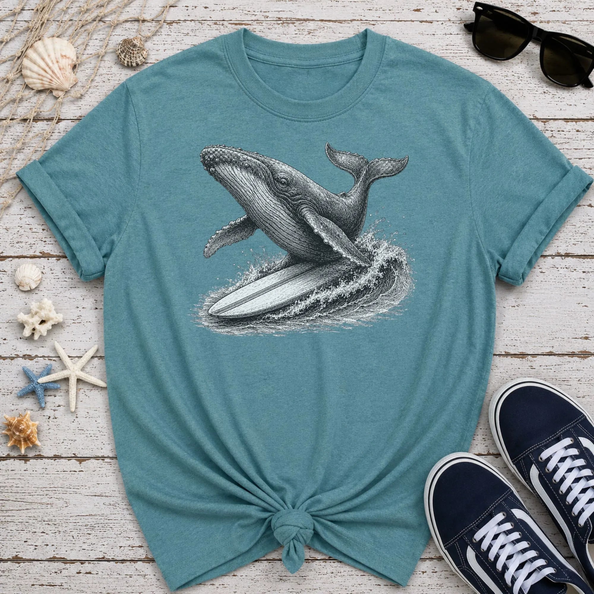 Blue Whale Surfer T-Shirt