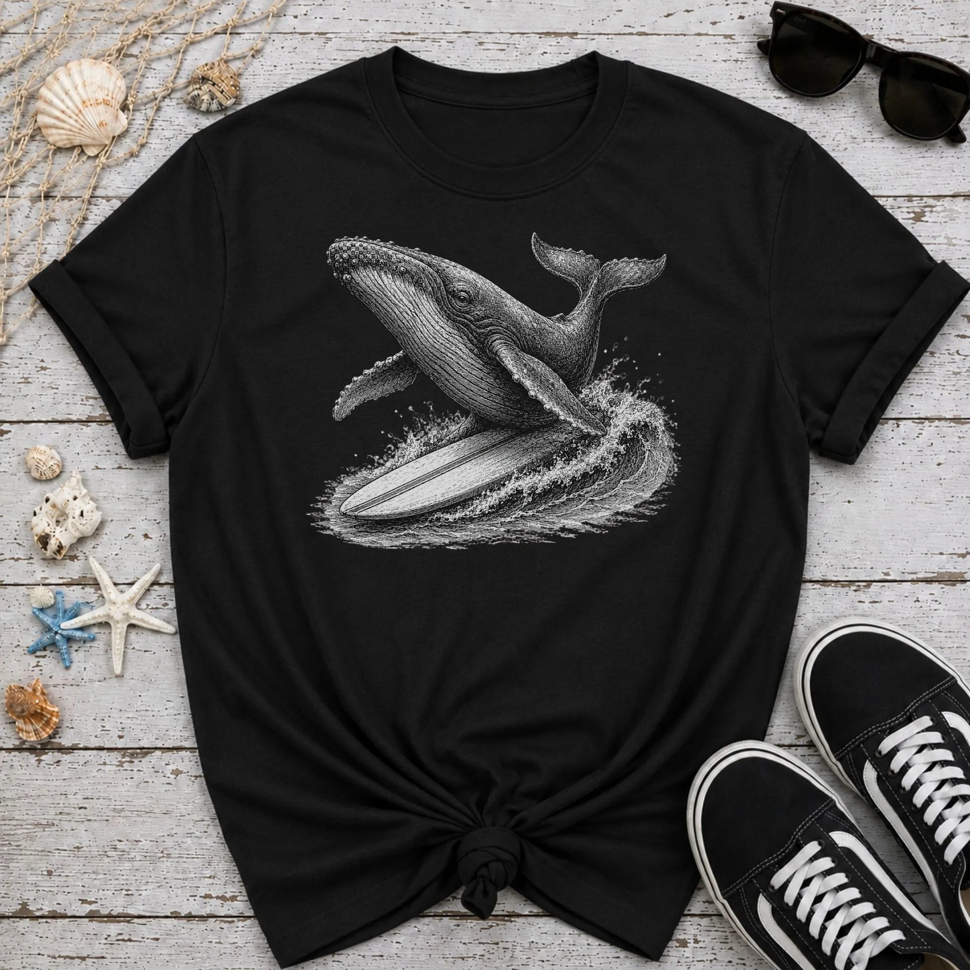 Blue Whale Surfer T-Shirt