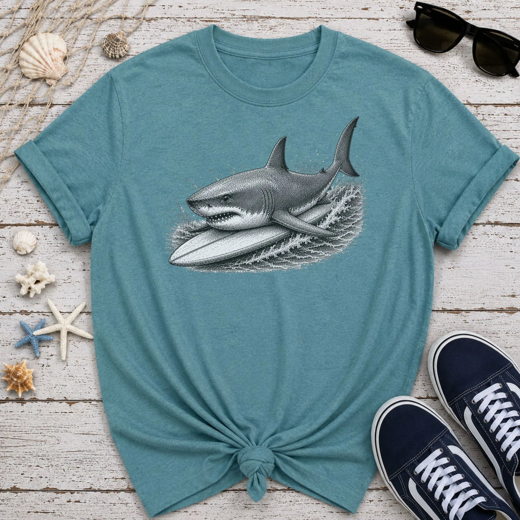 Great White Shark Surfer T-Shirt