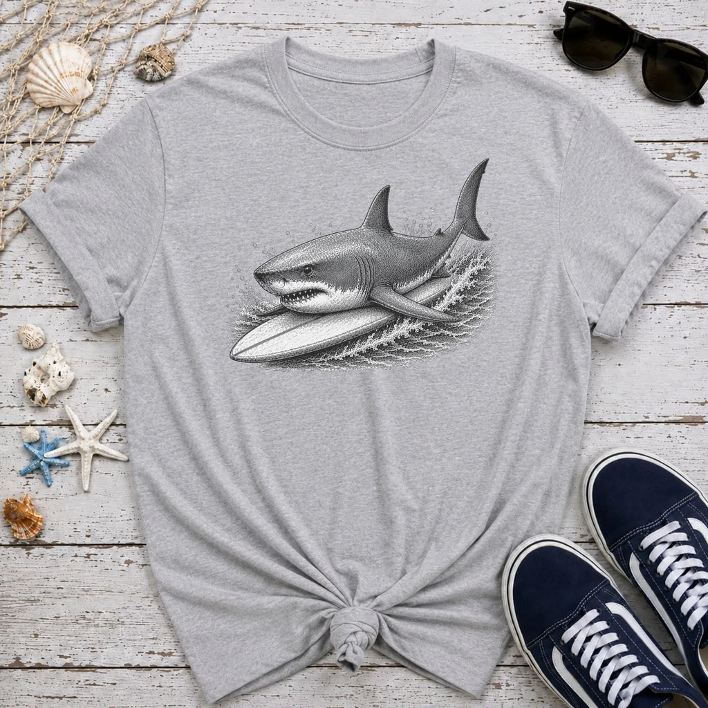 Great White Shark Surfer T-Shirt